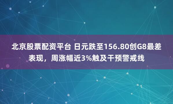 北京股票配资平台 日元跌至156.80创G8最差表现，周涨幅近3%触及干预警戒线